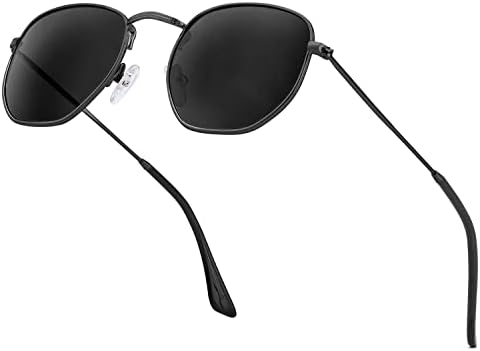 Polarized Hexagon Square Retro Sunglasses Lightweight Plastic Frame Trendy Sunglasses Hexagonal Square Thick Frame Double Bridge  main image 2