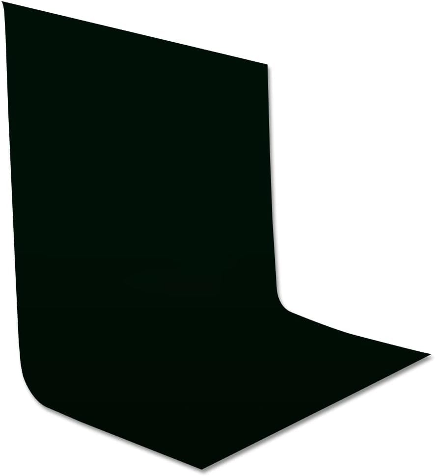 UTEBIT Black Backdrop, 6.5x10ft/2x3m Foldable Photography Backdrop Washable Polyester Background for Photo Video Studio Film Television (Clips Not Included)