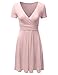 NINEXIS Women's Wrap Surplice Short Sleeve Dress (S-3XL / 14 Colors)