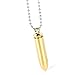 Large Stainless Steel Bullet Pendant Necklace Pill Case Holder Cremation Urn Case- Golden