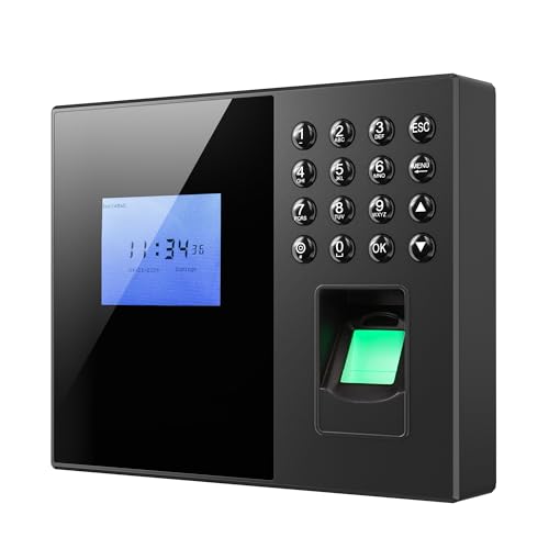 vantisan Checador de Entrada y Salida, Reloj Checador Huella Digital Biométrica, 2.4” Pantalla TFT, Soporta 1000 Huellas Dactilares/500 Tarjetas/500 Contraseñas, con español, exportación Flash USB