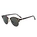 MERRY'S Polarized Sunglasses for Men Women Semi Rimless Retro Brand Sun Glasses S8054 (Brown&Green, 56)