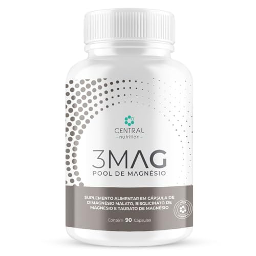 Central Nutrition, 3MAG - POOL de Magnesio Dimalato Central Nutrition Pote com 90 cápsulas