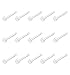 Jstyle 20G 15-30 Pcs Acrylic Nose Rings Studs Screw Retainer Piercing Body Jewelry 2mm Top Retainer