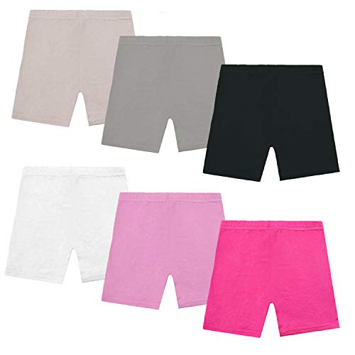 Muhuyi 6 Pcs Colorful Breathable Safety Dance Shorts Bike Short for Girls (8T/10T)