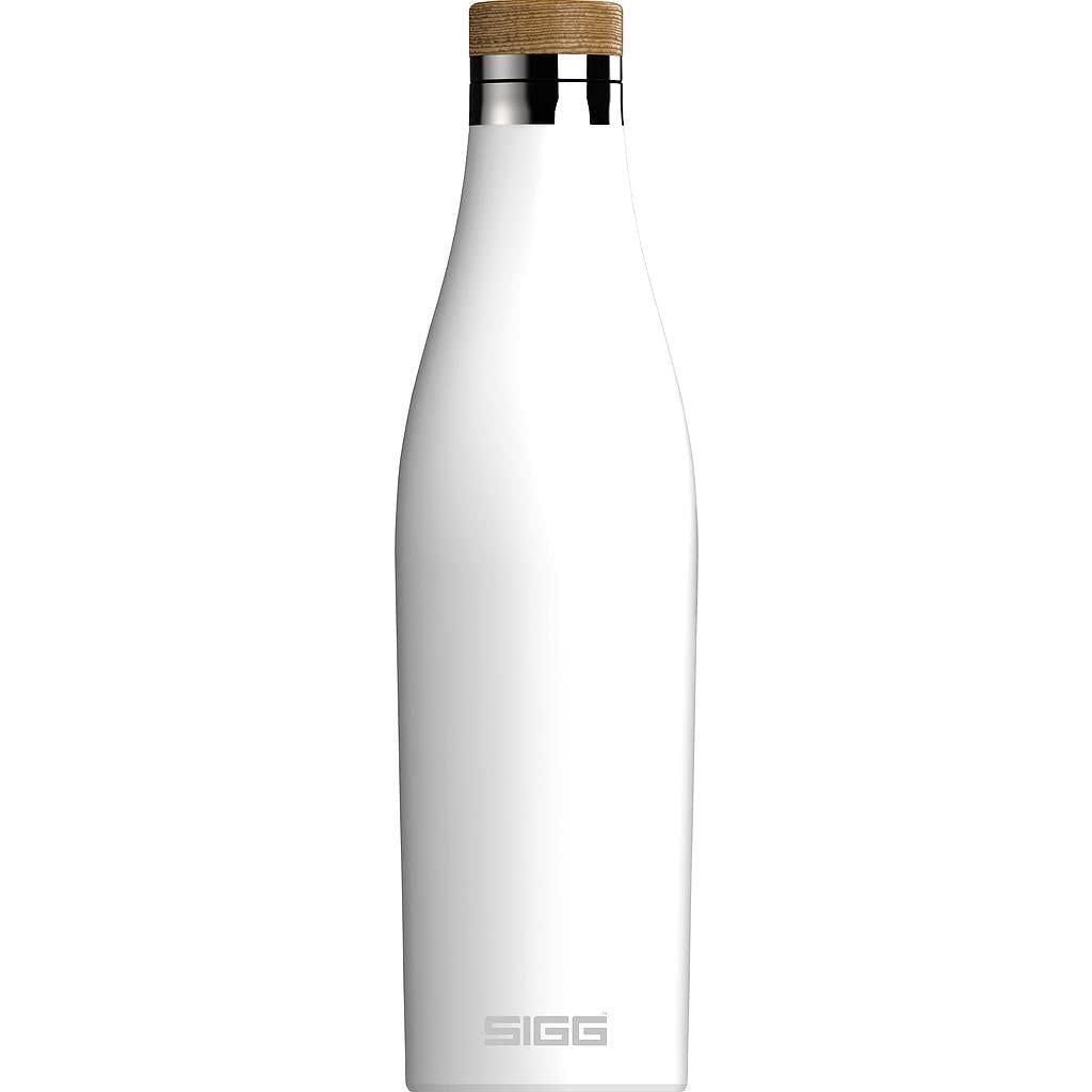 SIGG Meridian White Drinking Bottle (0.5 L), pollutant-Free and Leak-Proof Water Bottle Made of Stainless Steel, Double-Wall Insulated Bottle for Cold and hot Drinks