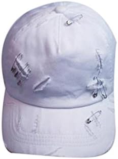 Plain Retro Cotton Baseball Cap Boys Girls Snapback Hip Hop Flat Hat (White)