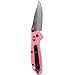 Benchmade - Mini Griptilian 556 Knife, Plain Drop-Point, Satin Finish, Pink Handle