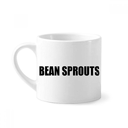Bean Sprouts Vegetable Foods Mini Coffee Mug White Pottery Ceramic Cup With Handle 6oz Gift