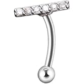 Zynova 16G CZ Eyebrow Rings for Women Men 316L Surgical Steel Cubic Zirconia Eyebrow Barbell Sparkling Rook Cartilage Studs Earrings Body Piercing Jewelry