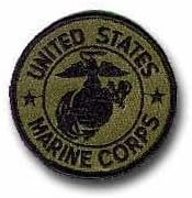 UNITED STATES MARINE CORPS OLIVE DRAB EMBLEM 3" PATCH
