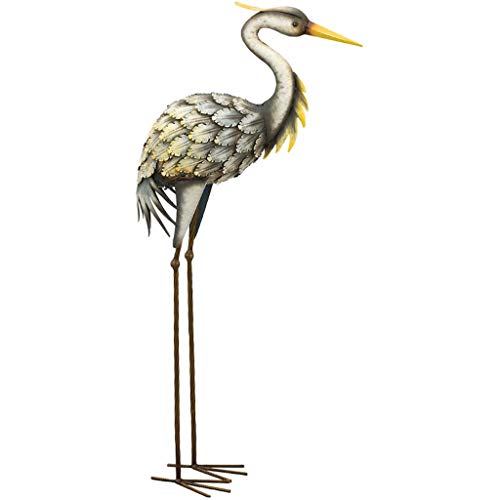 Regal Art & Gift Grey 16.25 inches x 7.25 inches x 35.25 inches Metal Heron Facing Down - Large Bird Statuary