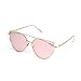 Hippih Cat Eye Sunglasses Metal Frame Mirror Sunglasses For Women