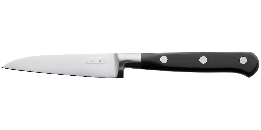 Stellar Classic 9cm / 3.5" Paring Knife, Stainless Steel Razor Sharp Blade, Full Tang Riveted Handle, Dishwasher Safe — image 1
