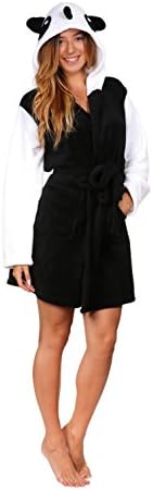 Women's Super-Soft Plush Animal Print Bathrobe (Small, Panda)