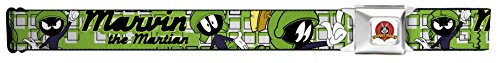 Marvin The Martian W/poses White/green Seatbelt Belt