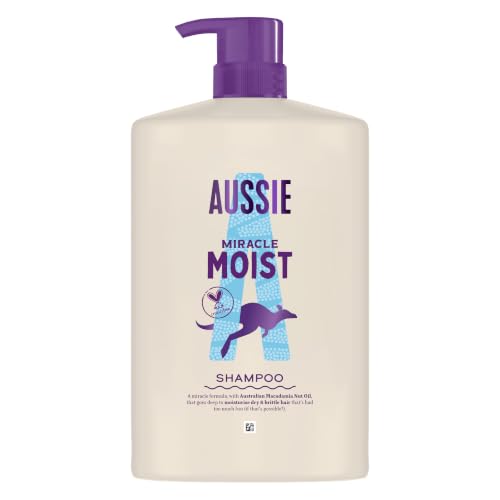 Miracle Moist Shampoo 1000ml, Feuchtigkeitsspendende Formel zum Wiederbeleben und Wiederherstellen von Brüchigem, Trockenem Haar, mit Australischem Macadamianussöl, Tierversuchsfrei