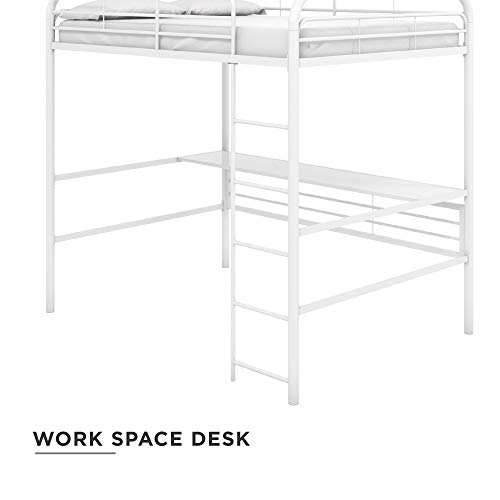 DHP Bed, Full Size Frame, Metal/White Desk Loft, Pricepulse