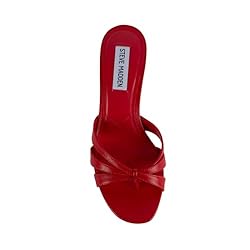 Steve Madden Women's Cary Heeled Sandal, Red