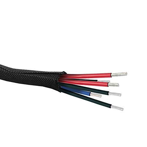 MGI SpeedWare Split-Sleeve Wire Loom, Woven Mesh 25 feet - 3/8" (10mm)