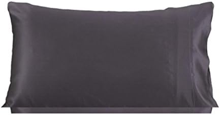 Lilysilk 100 Silk Cotton Pillowcase Hair Zipper Natural Mulberry Silk Pillow Cover 22 Momme Cotton Underside King Queen Charcoal Purple 43x63cm