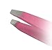 Tweezty Tweezer Set for Travel - Mini Slant Tweezers and Precision Tweezers - Tweezers for Eyebrows and Tweezers for Ingrown Hair - Pink Tweezers Kit with Travel Case