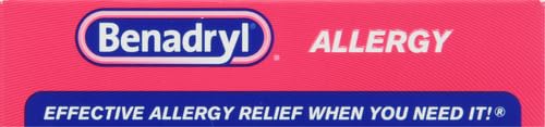 BENADRYL ULTRATABS ALLERGY RELIEF MEDICINE, 25 MG DIPHENHYDRAMINE HCL ANTIHISTAMINE TABLETS FOR RELIEF OF COLD & ALLERGY SYMPTOMS LIKE SNEEZING, RUNNY NOSE, & ITCHY EYES & THROAT, 48 CT
