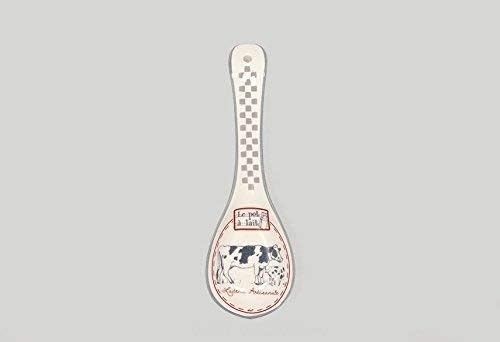 French Inspired Ceramic Spoon Rest with Farm Design - 9.25"