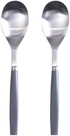 Funnitial Perfectgrip Cutlery Flatware 2-piece Dinner Spoon Set 18-8 stainless steel PC Handle (Gray)