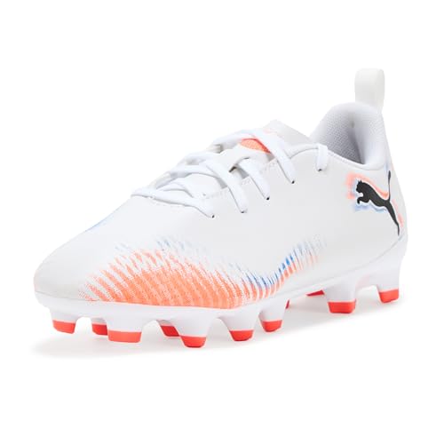 PUMA Unisex-Child Future Play Firm, Artificial Ground Soccer Cleats, White-Blac…