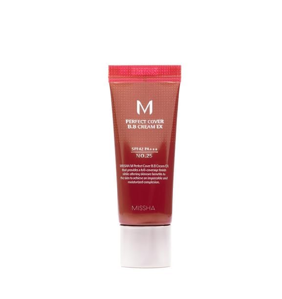 MISSHA - Perfect Cover BB Cream EX SPF42 PA+++ 20ml | Perfect Coverage | Sun Protection SPF 42 | Light Formula, Shade No.25 Warm Beige, 10 g