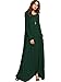 MakeMeChic Women's Long Sleeve Casual Loose Pocket Maxi Long Party Dress Green M