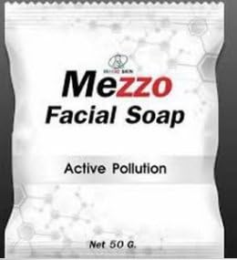Mezzo Facial Soap Cleansing Reduce Acne Freckles Dark Spot Soft Skin Lightening 50 g. by jawnoy