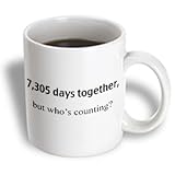 3dRose 7305 Days Together But Whos Counting Happy 20th Anniversary Ceramic Mug, 15-Ounce
