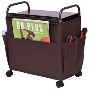 Storage Rack Organizer 8 Pocket All-Purpose Rolling Cart Magazine TV Controller-Cretamarket