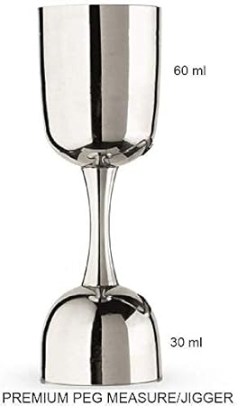Rudra Exports Premium Peg Measurer Jigger 30 & 60 ml, Cocktail Jigger, Shot Glass, Drink Measuring Bar Tool Double Side Jigger - Limited Edition