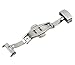 Ritche 16mm 18mm 20mm 22mm Stainless Steel Button Butterfly Deployment Clasp(Silver, Black, Rose Gold) (Silver, 24mm)