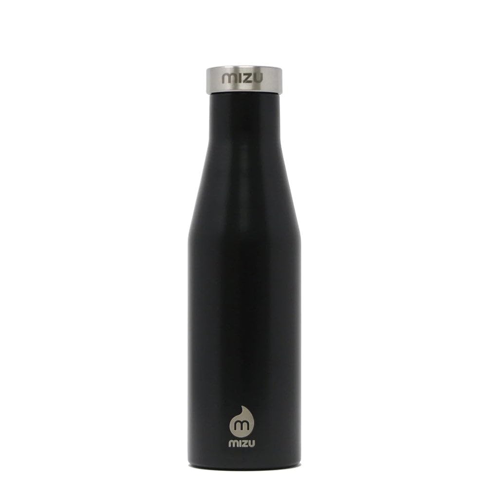 Mizu S4 Stainless Steel Water Bottle, Black, 400ml S04AMZAEBA