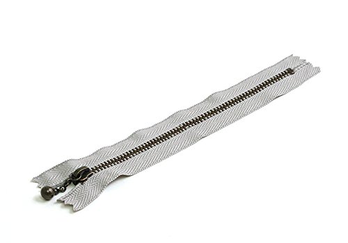 Y.K.K 玉付ファスナー 35cm 10本入 グレー 3GKB35-576
