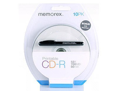 Imation 04724 CD-R80 10 PACK BLISTER PRINTABLE by MEMOREX CE