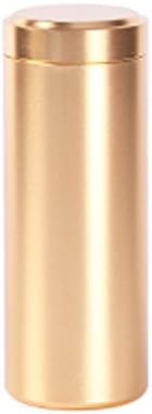ROOS Storage Containers Tins Round Tea Tins Coffee Powder Tins (1.7x4.6 inche, Gold)