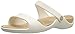 crocs Women's Cleo V Flat Sandal, Oyster/Gold, 9 M US