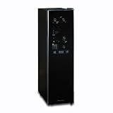 Wine Enthusiast 272 03 18 05 Silent 18 Bottle Dual Zone Wine Cooler with Upright Bottle Storage, Black