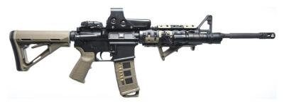 Wallmonkeys Rock River Arms Ar-15 Rifle Equipped with Combat Light Peel and Stick Wall Decals WM267382 (48 in W x 18 in H)