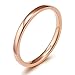 TIGRADE 2mm 4mm Titanium Ring Rose Gold Dome High Polished Wedding Band Comfort Fit Size 3-13.5 (2mm, 7.5)