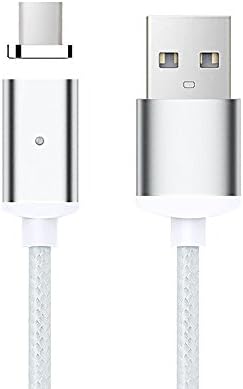 Tomsmoo The 4th Generation Magnetic Charge and Data Cable,Strong magnetism,Type-C USB C with LED Indicator for Android Samsung HUAWEI Nubia Oneplus(Silver)