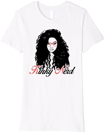 Womens Kinky Nerd Glasses Black Girl Melanin Natural Hair T-Shirt Small White