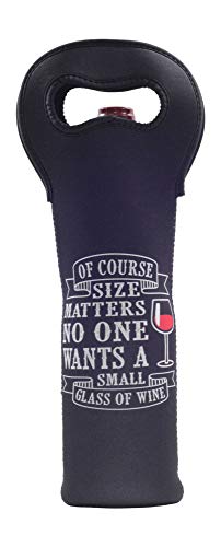 Wine Tote Carrier Bag from Made Easy Kit Neoprene Champagne Bottle Protective Travel or Gift Bag -Set of 3 (Funny Wine Lines (Black))
