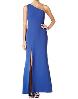 Calvin Klein One Shoulder Side Slit Long Gown Dress