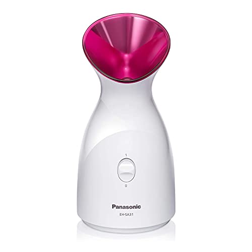 Panasonic Nano Ionic Compact Design with One-Touch Operation Facial Steamer with Ultra-Fine Steam - Spa Like Face Steaming At Home to Moisturize and Deeply Cleanse Skin, White / Pink